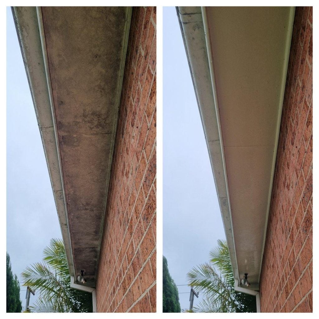 before and after soft washing services